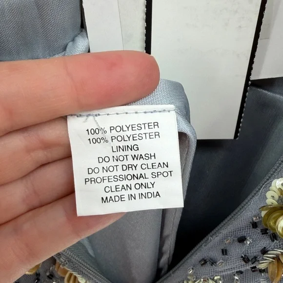 Mac Duggal 5437 Silver Embellished Long Sleeve High Neck Gown - Platinum Gold 10